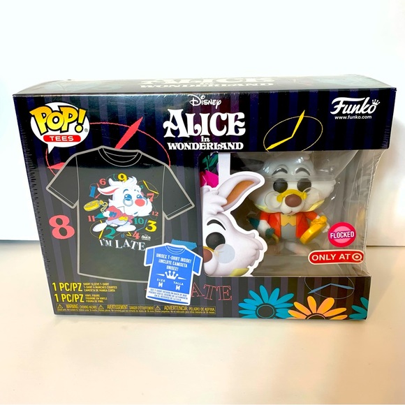 NWT. Funko POP & tee Alice in Wonderland- White Rabbit Flocked - Picture 1 of 9